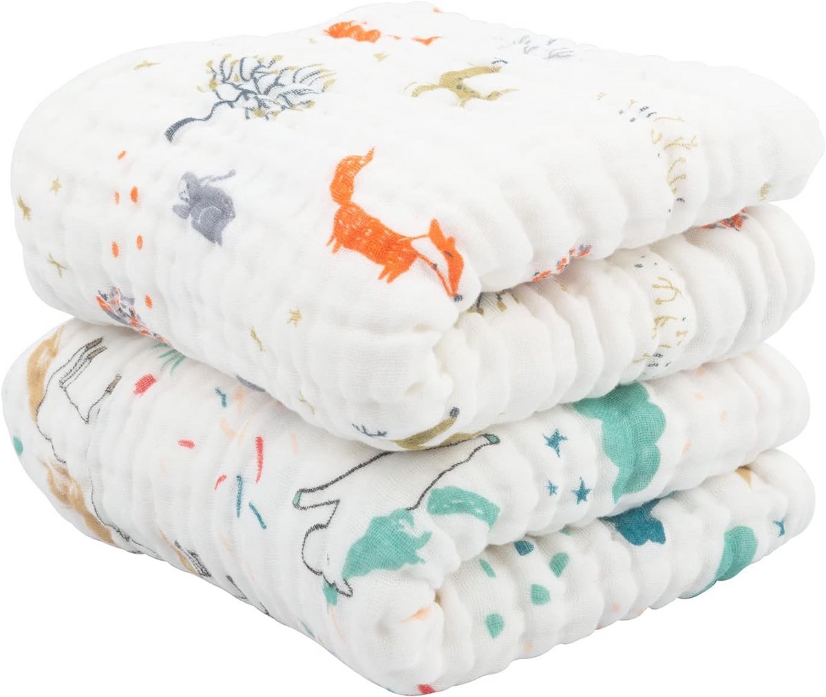 Badhanddoek voor baby's, 2 stuks, 100% mousseline katoenen handdoek met capuchon voor pasgeborenen