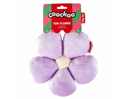 Coockoo Hondenspeeltje met 5 piepers FUN FLOWER Paars/wit