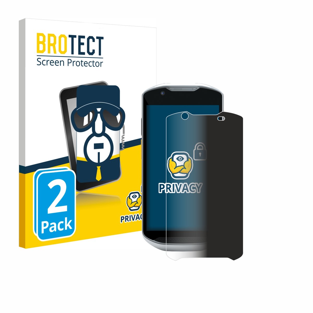 BROTECT - privacy screenprotector voor Zebra TC52x-HC - Folie Beschermfolie Blauwlichtfilter 2 Stuks