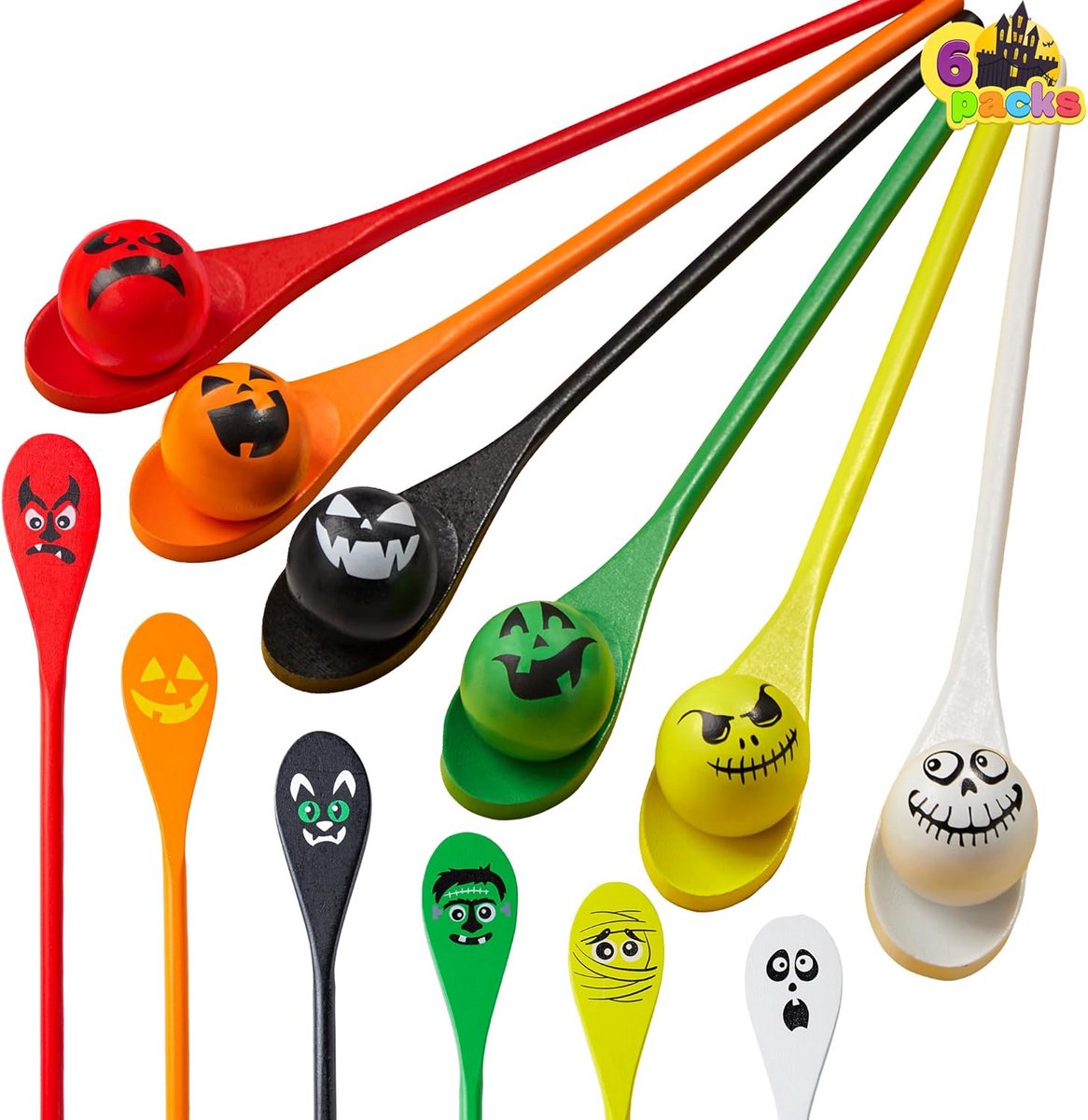 Halloween Ei en Lepel Race Spel Set voor Feestjes en Buitenactiviteiten