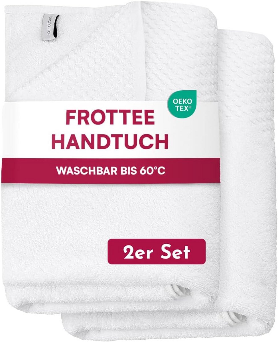 Set van 2 Zachte en Absorberende Katoenen Handdoeken 50x100 cm - Sneldrogend en Öko-Tex Gecertificeerd