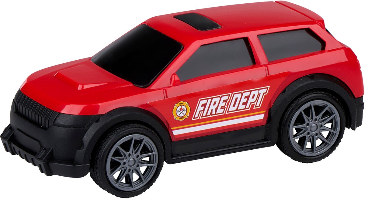 Eddy Toys Brandweerwagen Set 3 Stuks - Fire Truck Set met Oplegger, Helikopter en Brandweerauto - Speelgoed Auto, Helikopter en Brandweerauto Met Licht en Geluid - Fire Dept - Rood — afbeelding 3