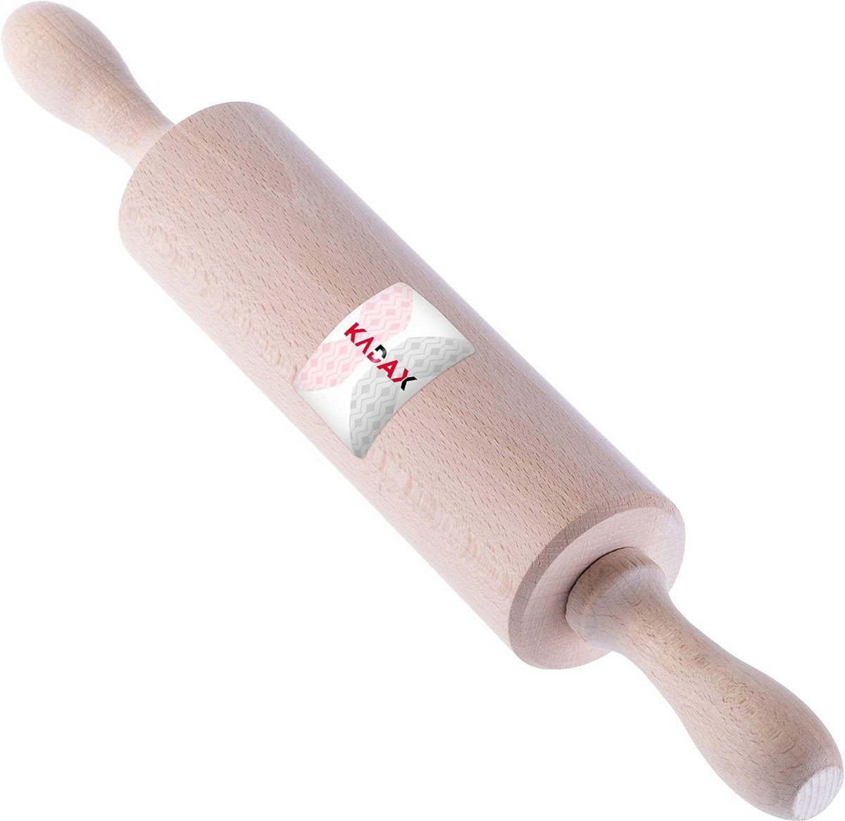 Verstelbare houten deegroller 38 cm - bakaccessoire met kogellagers voor pizza en deeg