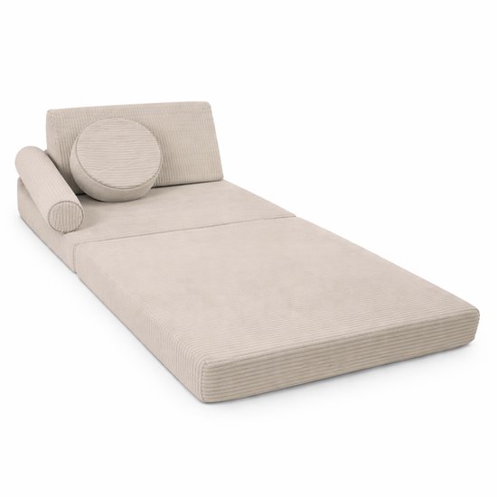 Flumi Kinderfauteuil - Modulaire Speelfauteuil - Montessori Schuim - Multifunctioneel - Corduroy Beige van Flumi — afbeelding 4