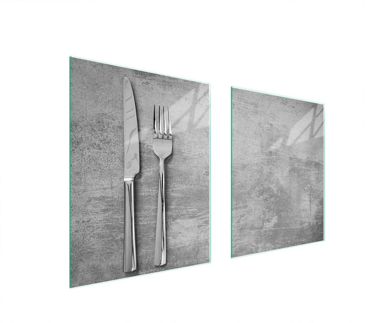 Tweedelige Glazen Afdekplaat voor Fornuis Spatbescherming en Snijplank 85x52 cm