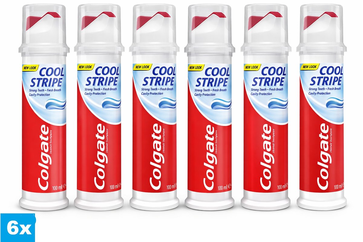 Colgate Cool Stripe Tandpasta 6 x 100 ml – 6 Stuks – Fluoride – Fresh Breath – Cavity Protection