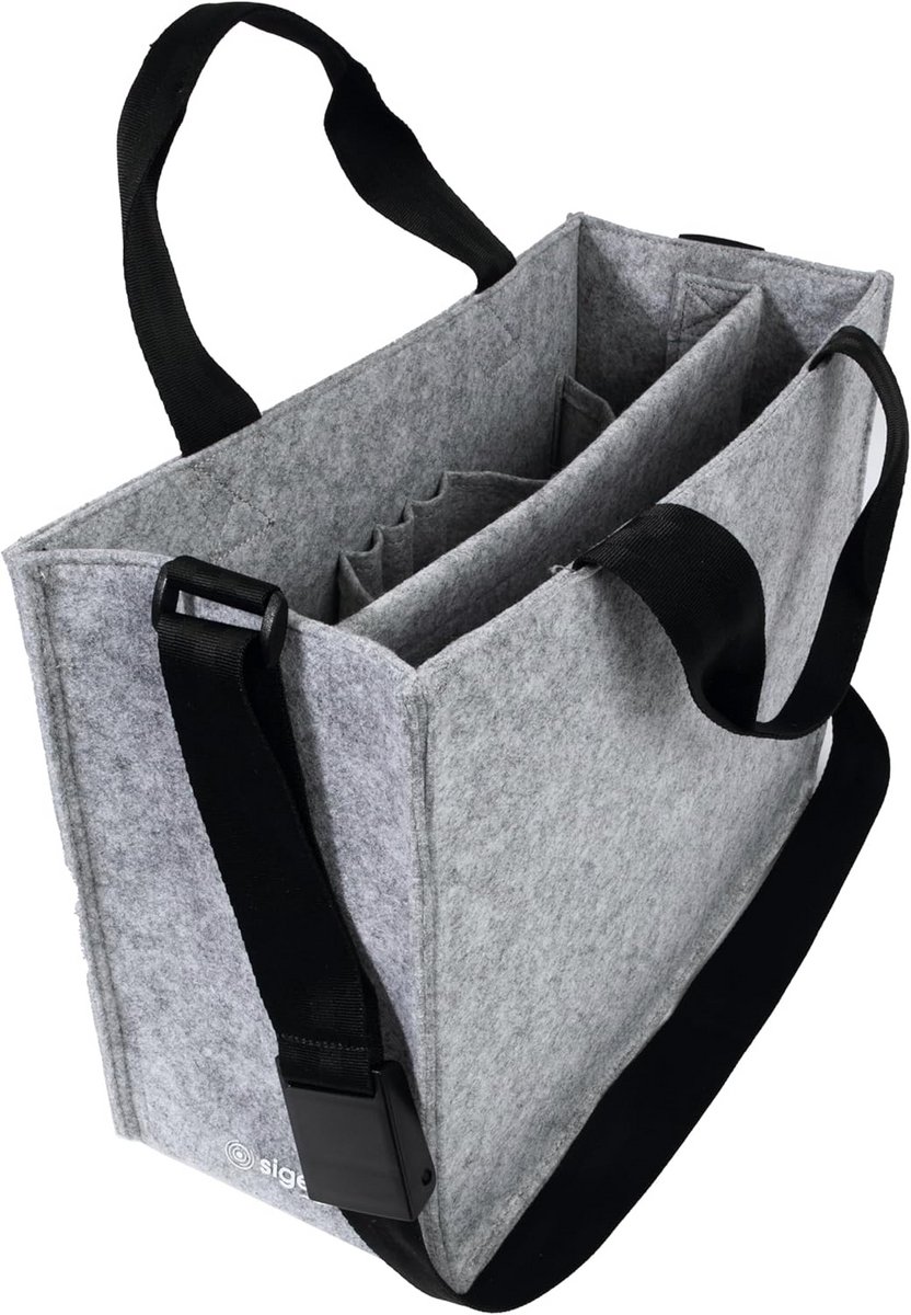Desk Sharing Tas voor Laptops tot 14 Inch - Mobiel Werk Organizer met Hoge Stabiliteit - Lichtgrijs