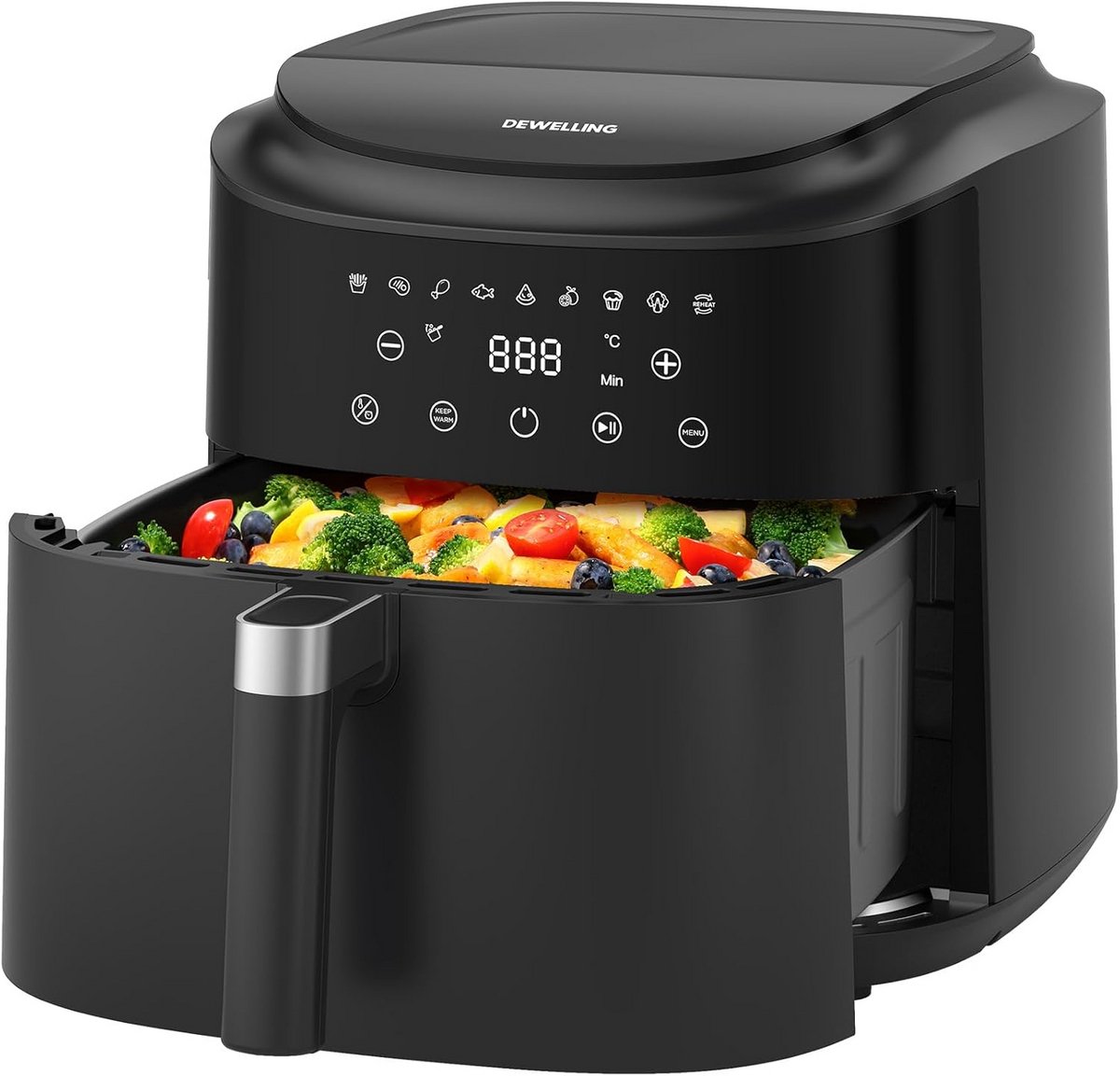 Grote heteluchtfriteuse XXL 9 liter met 9 programma's en LED-display