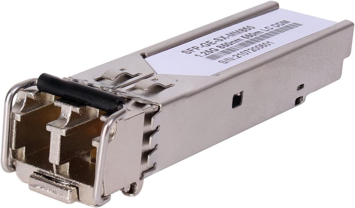 1.25G Multimode SFP Glasvezelmodule LC 850nm tot 550 Meter - DDM Compatibel