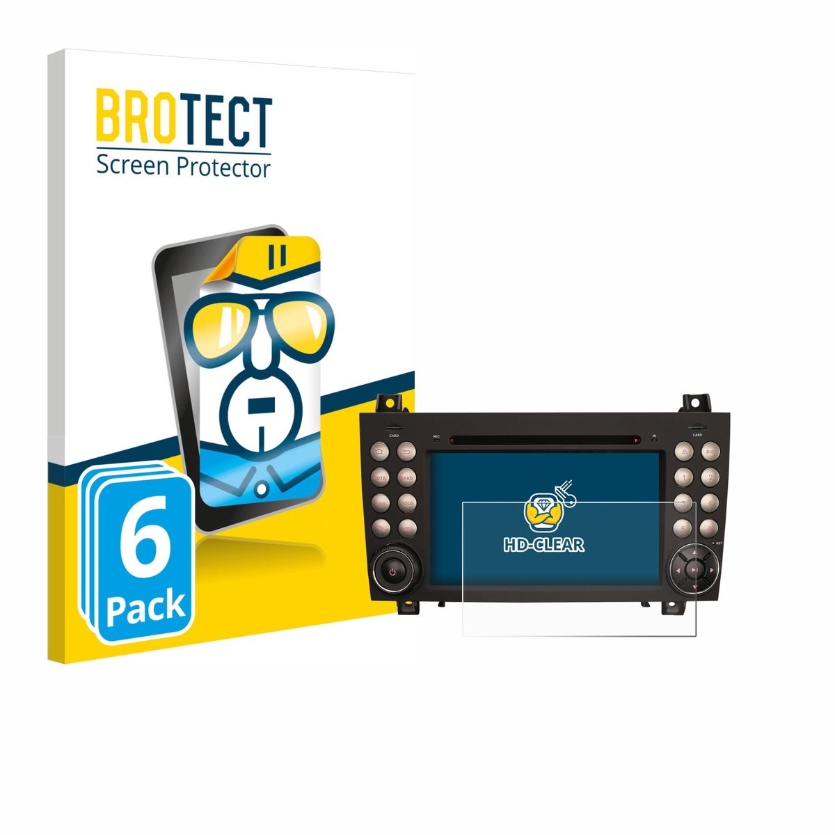 BROTECT - Screenprotector voor Erisin ES8940S 7" - Folie Beschermfolie transparant 6 Stuks