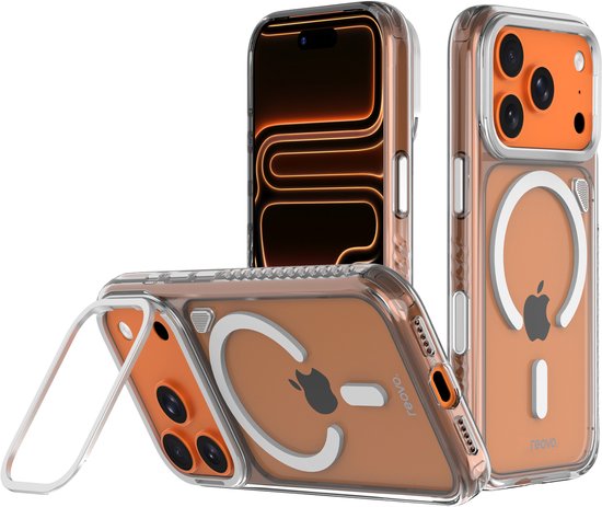 Reovo - Coque Compatible iPhone 17 Pro - Support caméra - Compatible MagSafe - Transparent - Technologie anti-chute