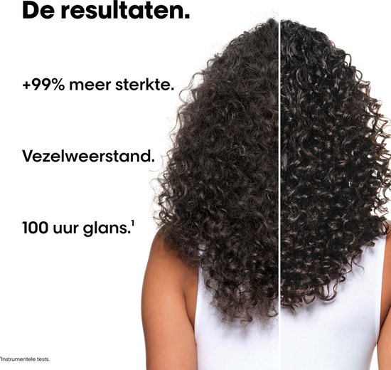 Voor- en achteraanzicht van krullend haar, voor meer sterkte en glans.