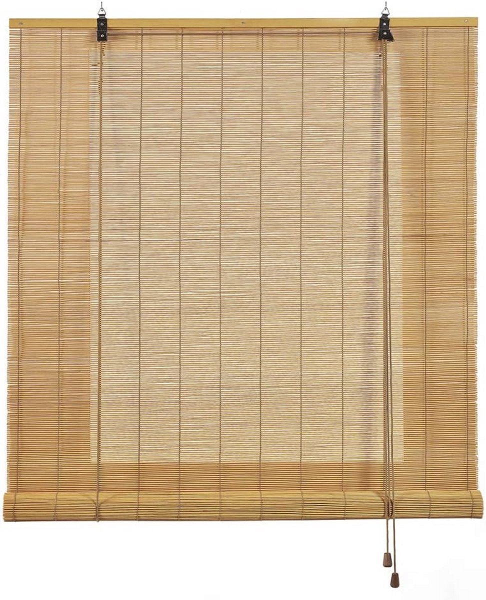 Natuurlijk Bamboe Rolgordijn - Lichtdoorlatend Binnengordijn Houtlook - 120x175 cm