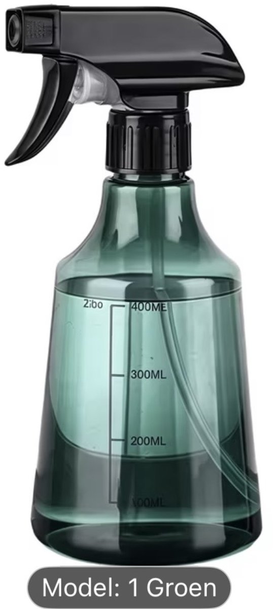 1 stuks 500ml Transparante Plastic plantenspuit met Zwart Handvat kleur groen