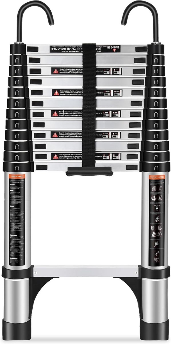 Telescopische Ladder 3,8 Meter Inschuifbaar en Draagbaar