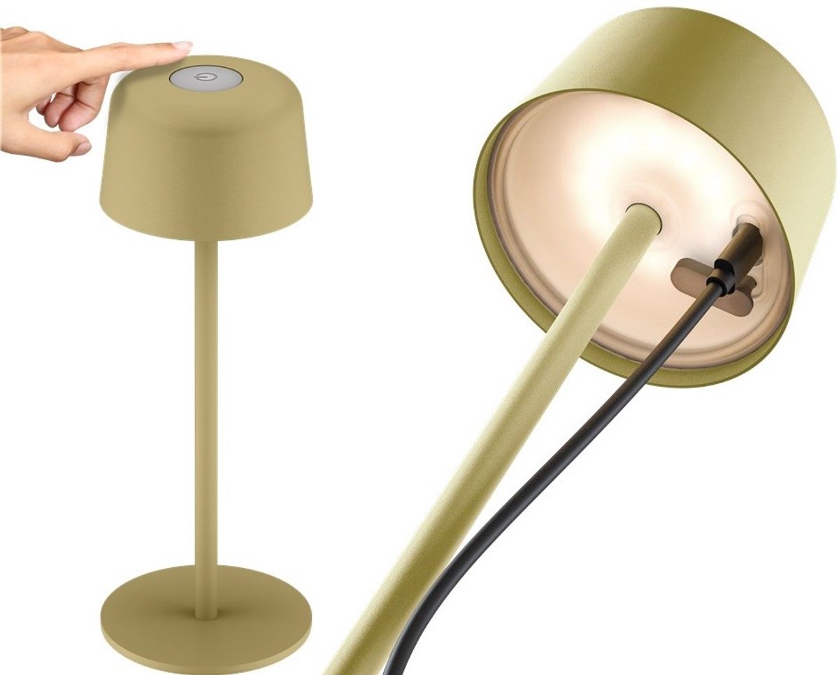 Goobay Wireless LED Table Lamp, Size S, 25 cm, beige