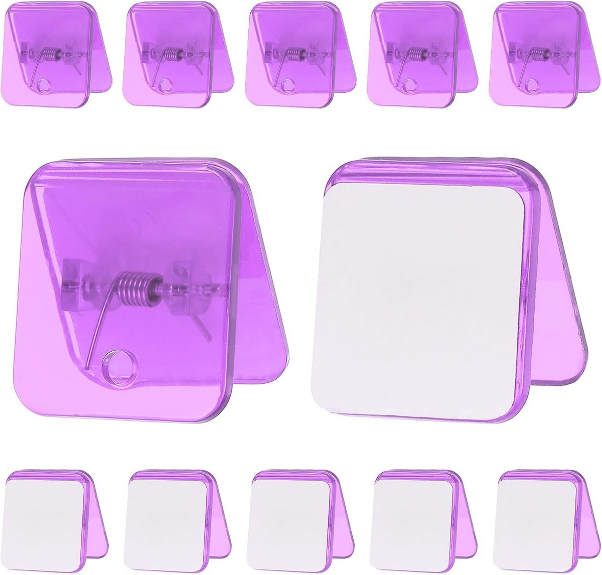 Zelfklevende Wandclips voor Posters en Foto's - 12 Stuks Paars