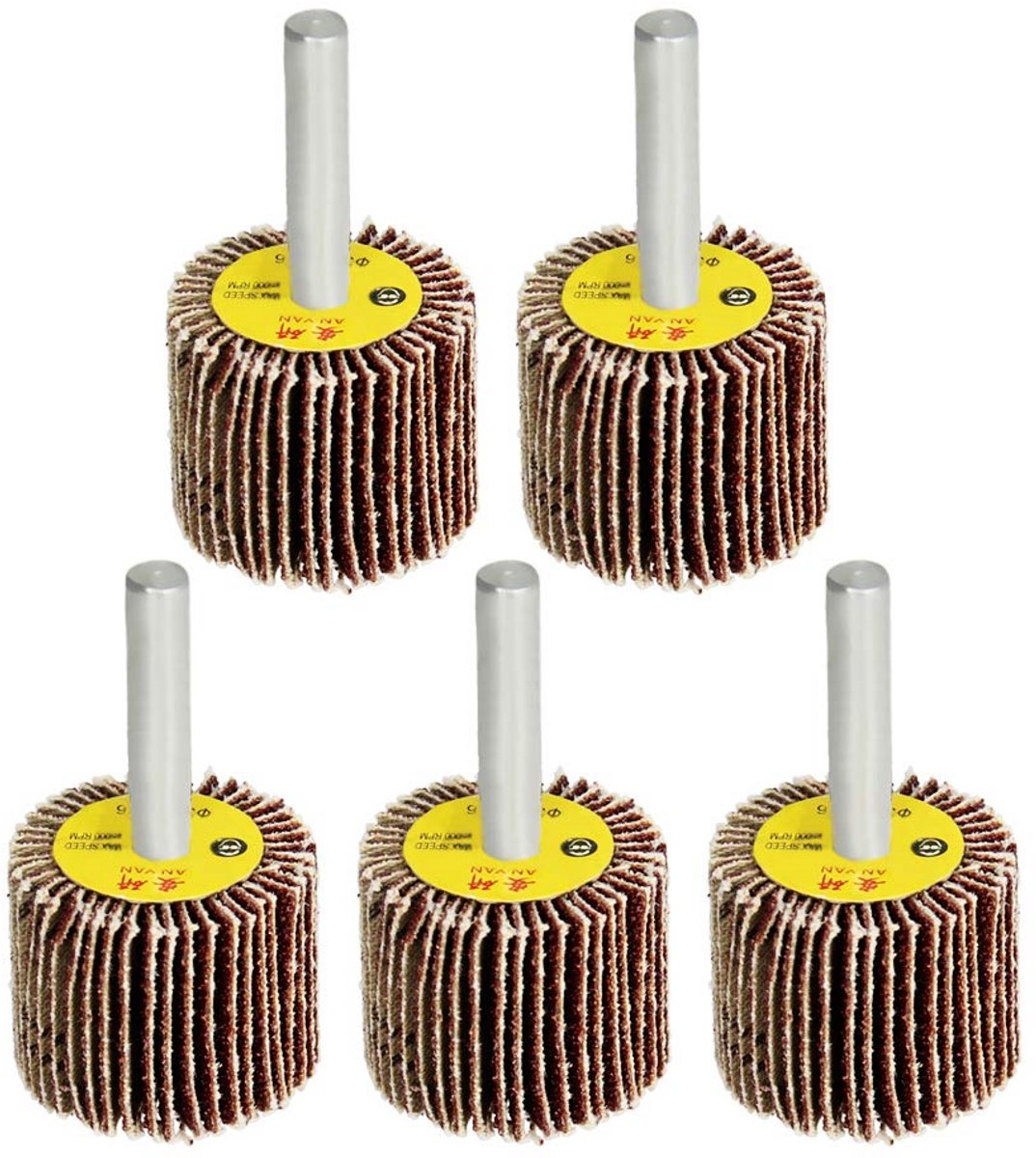 5x Lamellenschijven 30mm Korrel 80 - Slijpschijven voor Metaal en Roestverwijdering