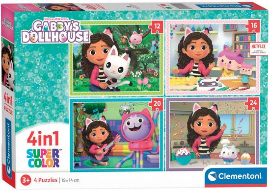 Clementoni - Puzzel - 4 in 1 Gabby's Dollhouse - Puzzels van 12, 16, 20 ...