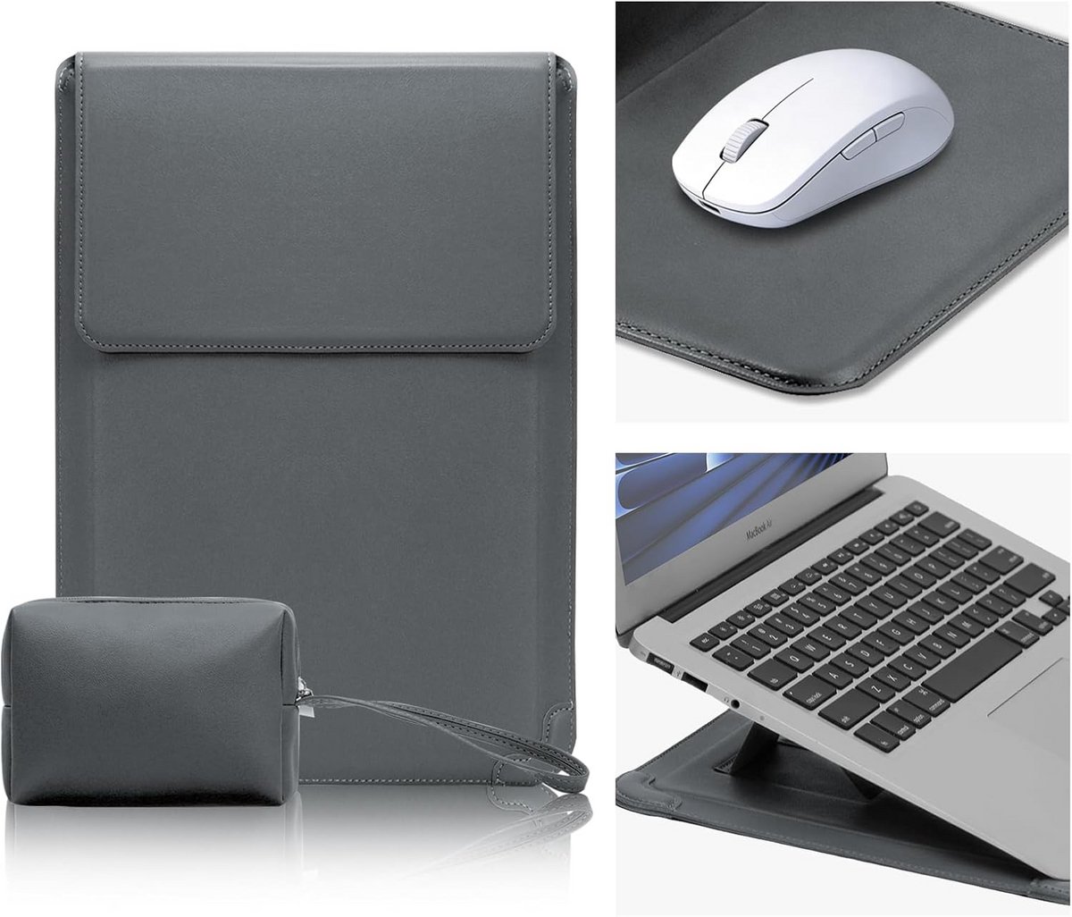 Laptoptas 13-14 inch met Standfunctie en Stijlvol PU-Leer