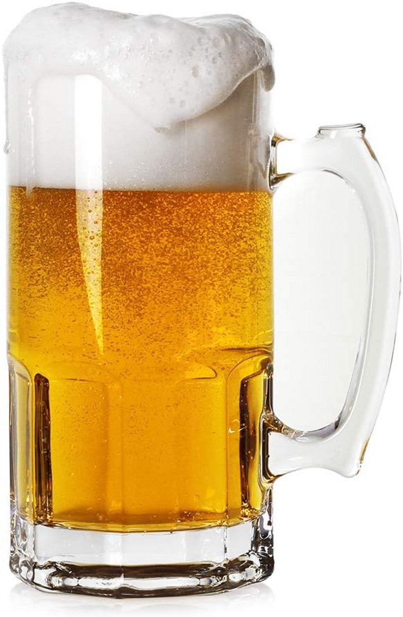 Extra Grote Bierpul met Hendel Glas 1 Liter Duitse Stijl