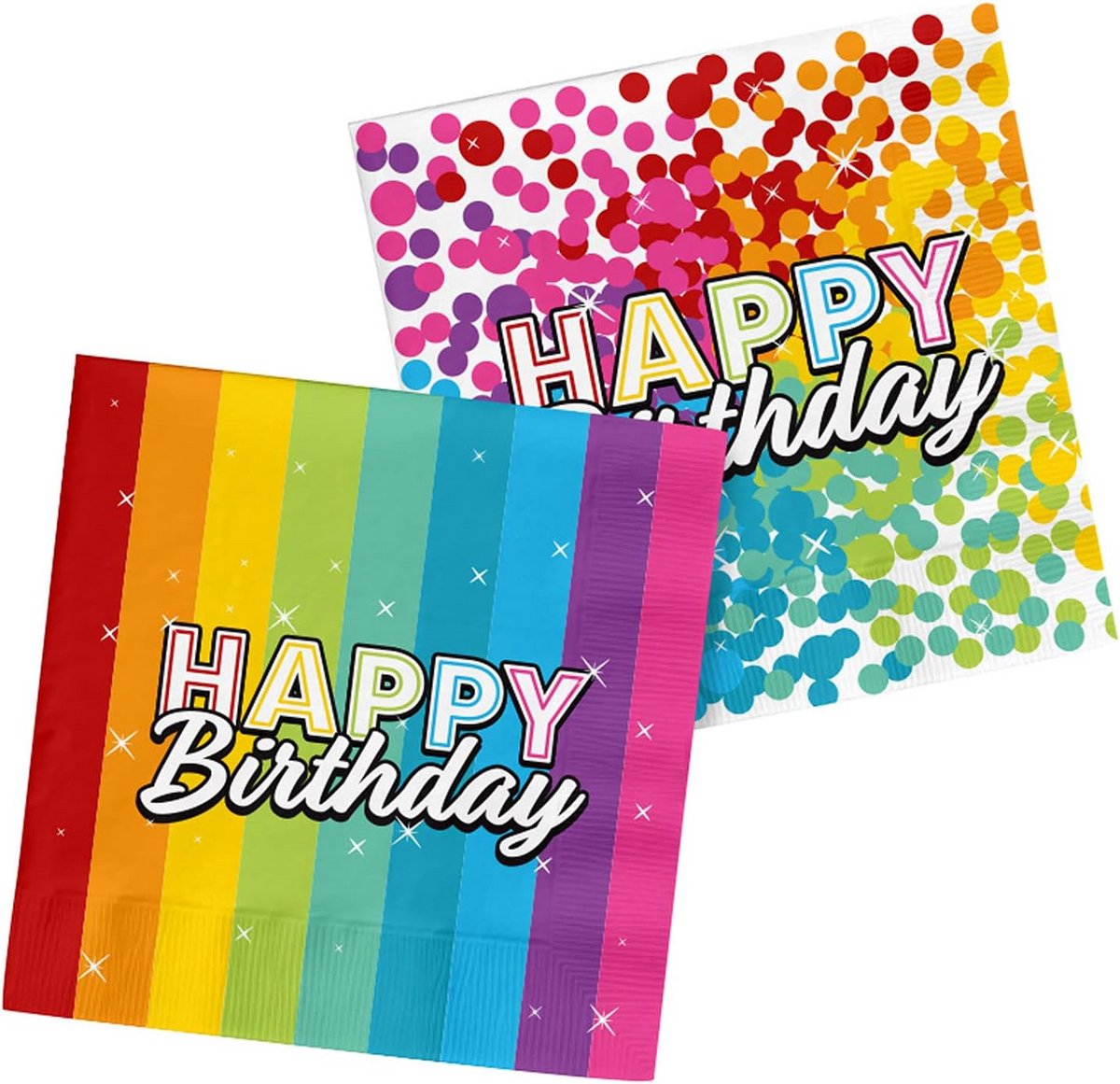 Regenboog Servetten 33x33 cm voor Verjaardag – 20 Stuks
