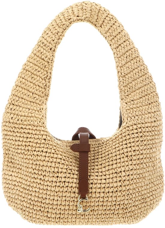COCCINELLE sac à épaule C-Me Summer Crochet Handbag Natural / Cognac beige