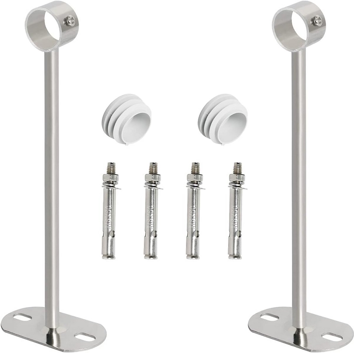 Set van 2 Kledingrail Beugels voor Buis Ø25mm - Wand- en Plafondmontage
