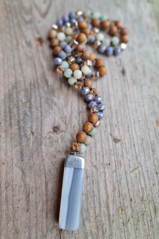 Boho Lange Edelsteen Ketting Met Hanger