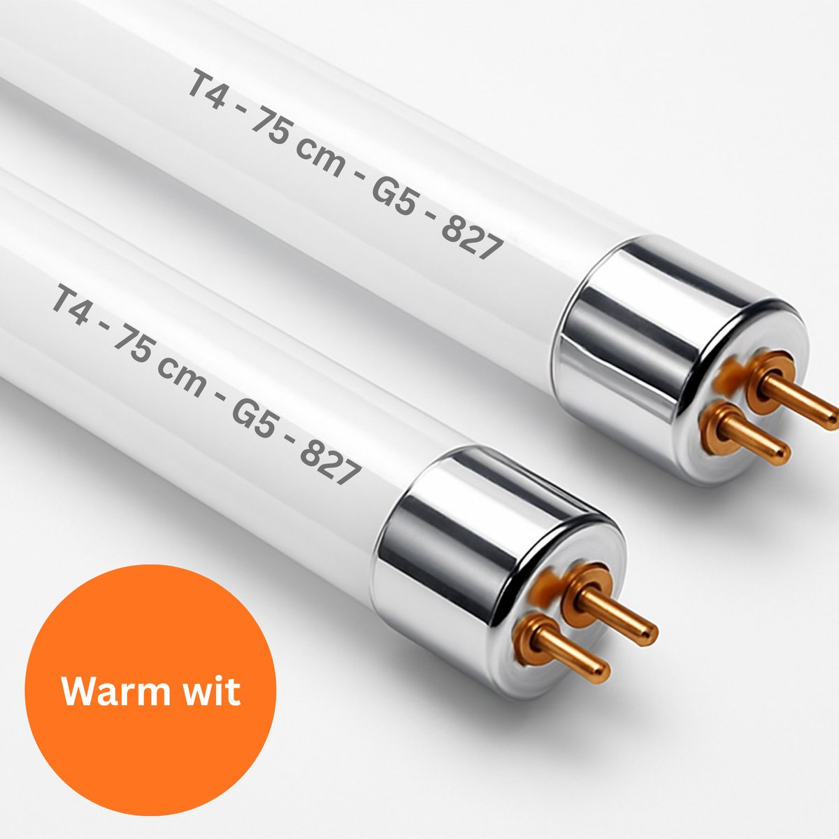 2x Traditionele T4 TL buis 30W – 75 cm – Warm wit 2700K 827 – G5 fitting – ⌀12 mm