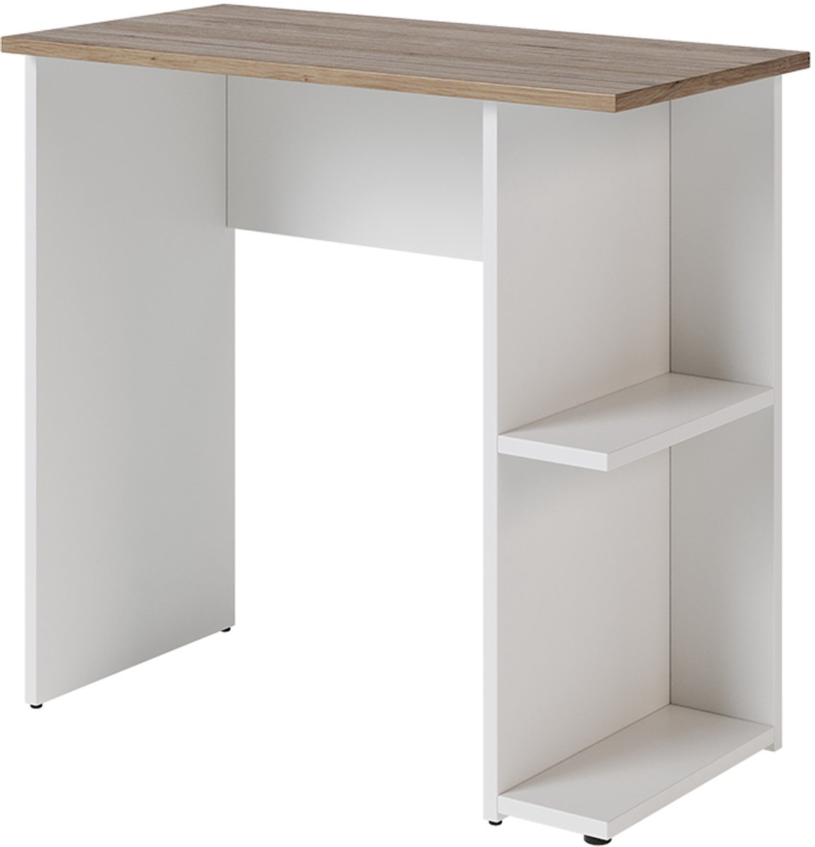 Vicco Simple Bureau – 80 x 40 cm Wit/Kunstnijverheid Wit/Artisanaal eiken