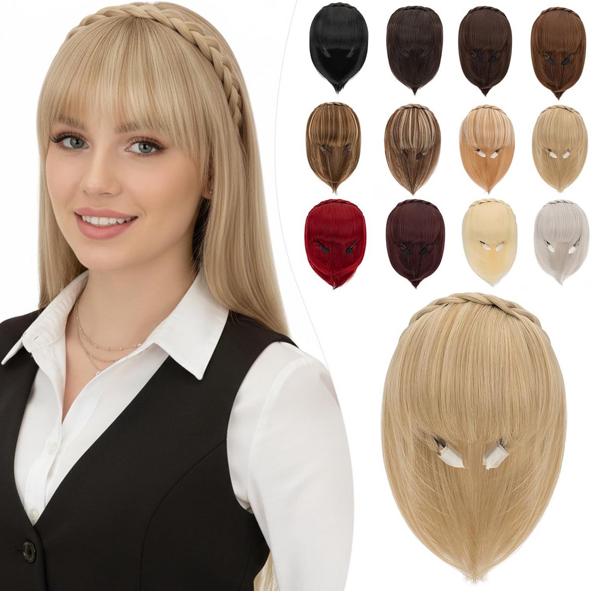 Natuurlijke Clip-in Pony Haarstuk Donkerblond/Lichtblond - Direct Volume en Lengte