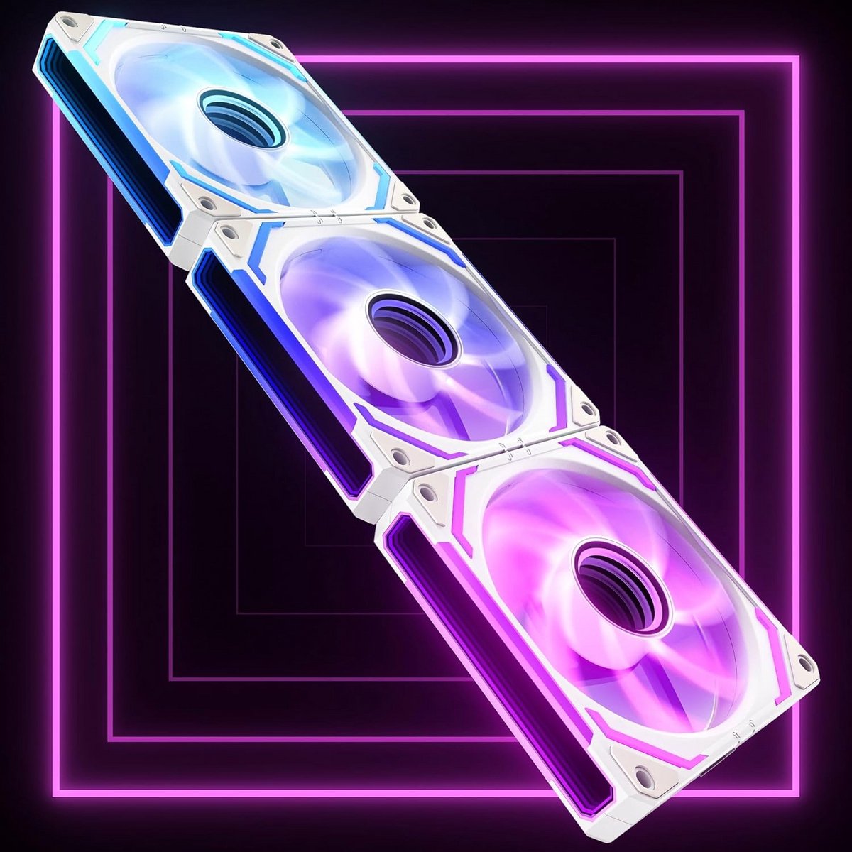 3-Pack RGB PC Ventilators met Infinity Mirror Effect en ARGB Controller
