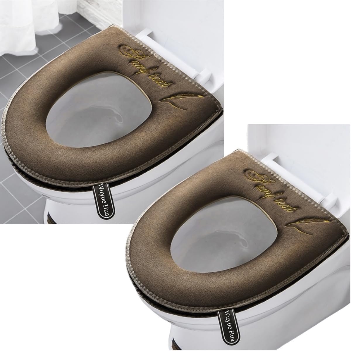 2 Pack Zachte en Dikke Universele Toiletzitting Verwarmers met Handvat