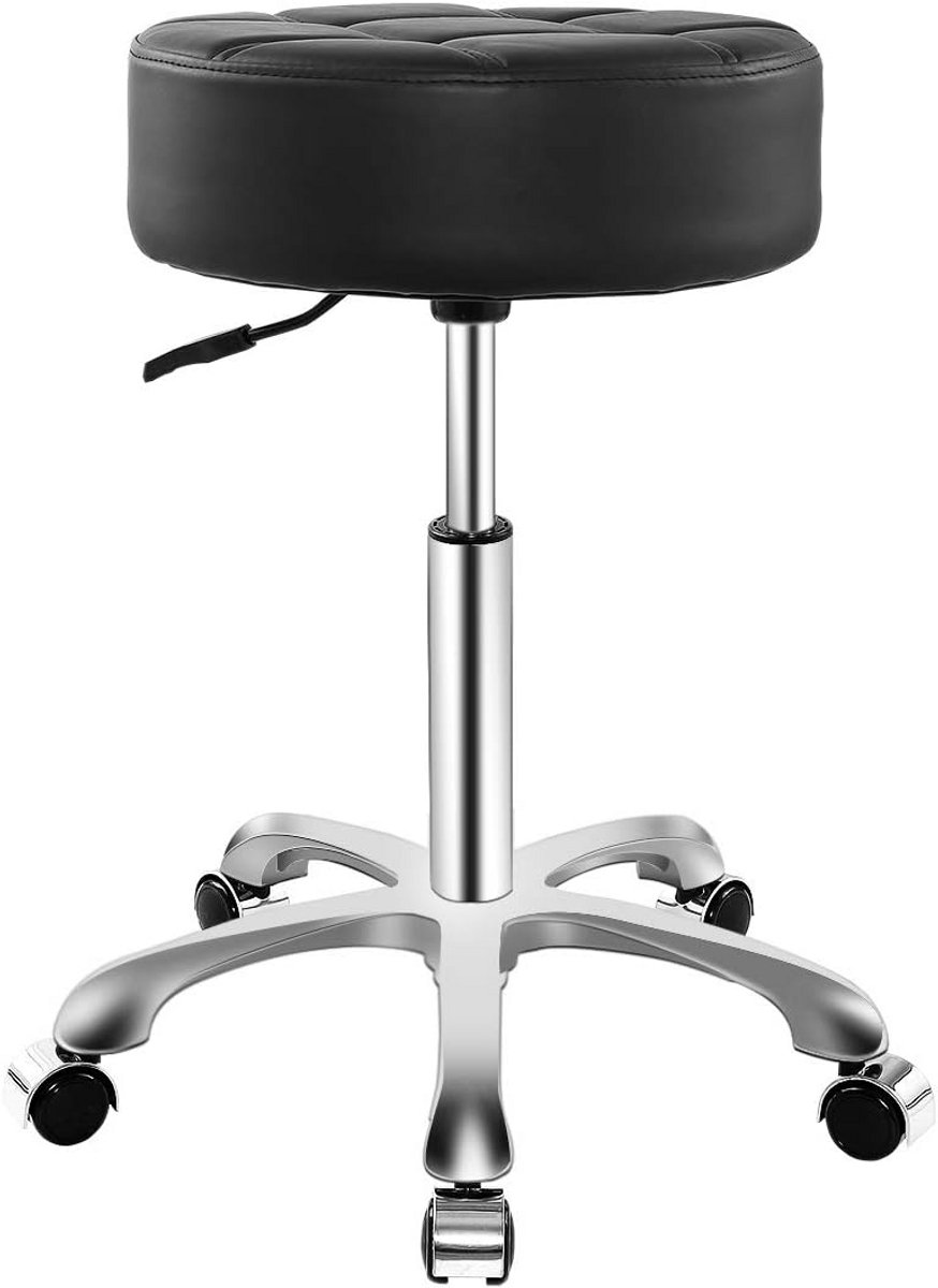 Verstelbare en Rollende Werkkruk met Wielen voor Salon en Kantoor
