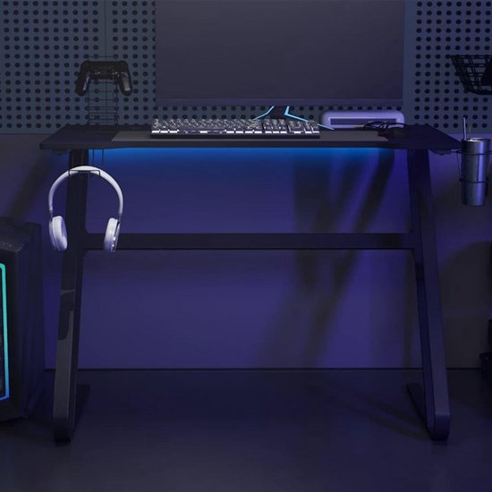 Gaming Bureau met Z-Poten 110x60 cm Zwart - Speeltafel en Kantoorbureau van Merkloos — afbeelding 2
