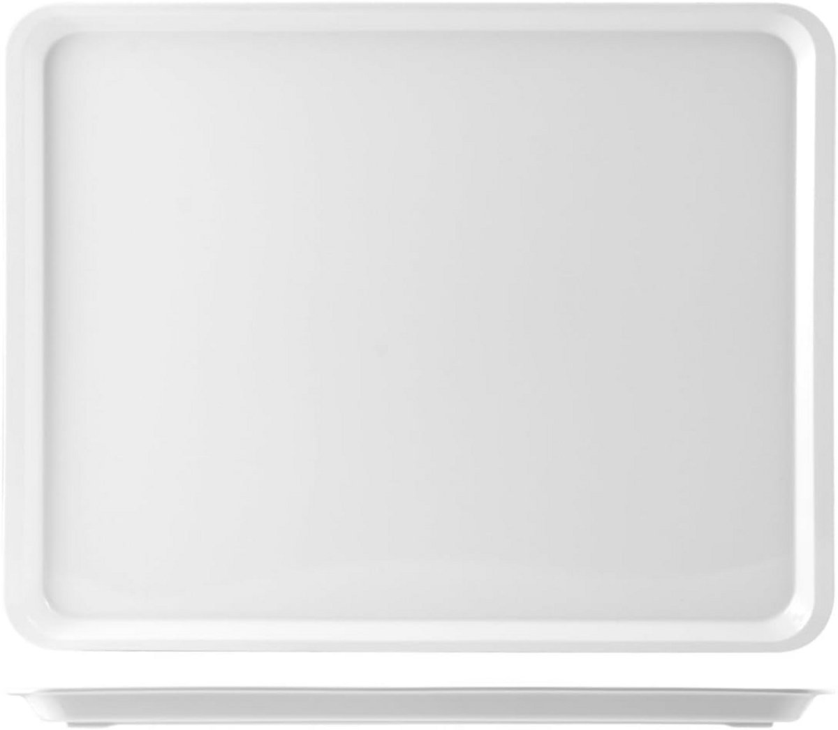 Ronde Melamine Dienblad met Rand 35x25 cm Wit