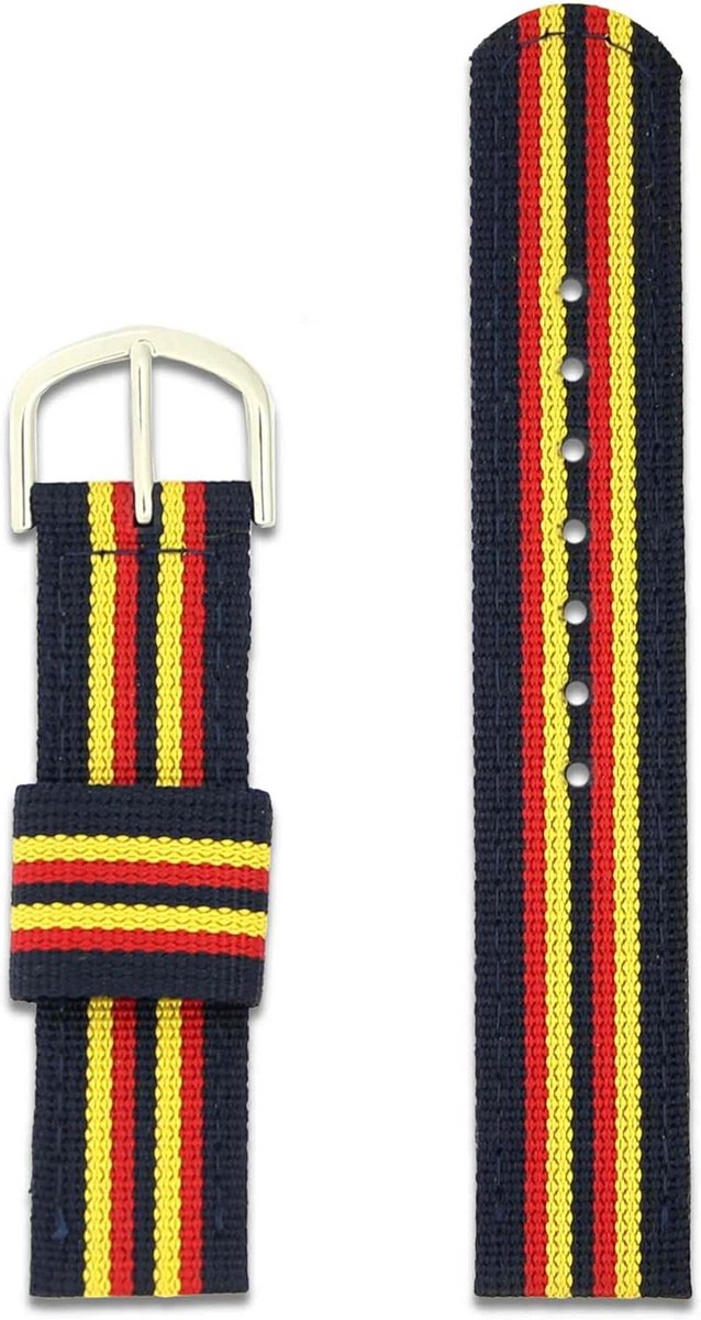 Twee Delige Horlogeband 18mm - Stijlvol Rood met Sterke Metalen Sluiting