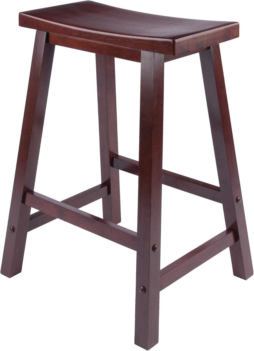 Houten Barstoel Zitting Tafelhoogte 61 cm Walnoot Kleur