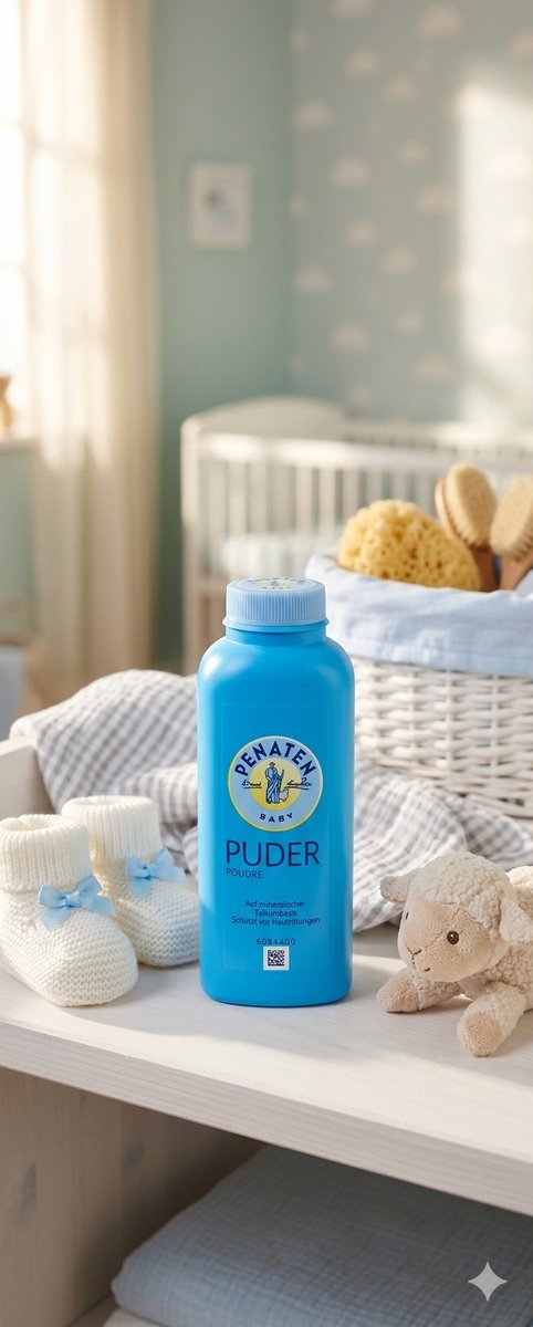 Penaten Baby - Natural baby powder with aloe vera and vitamins - 2 x 100 g - Protects sensitive skin - Moisture-taking and keeps the skin dry - 99% ingredients of natural origin with Kajal Sticker — afbeelding 4