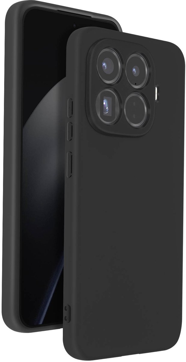 Avizar Soft-Touch Hoesje Geschikt voor Xiaomi 15T Pro van Antislip Siliconen, Zwart
