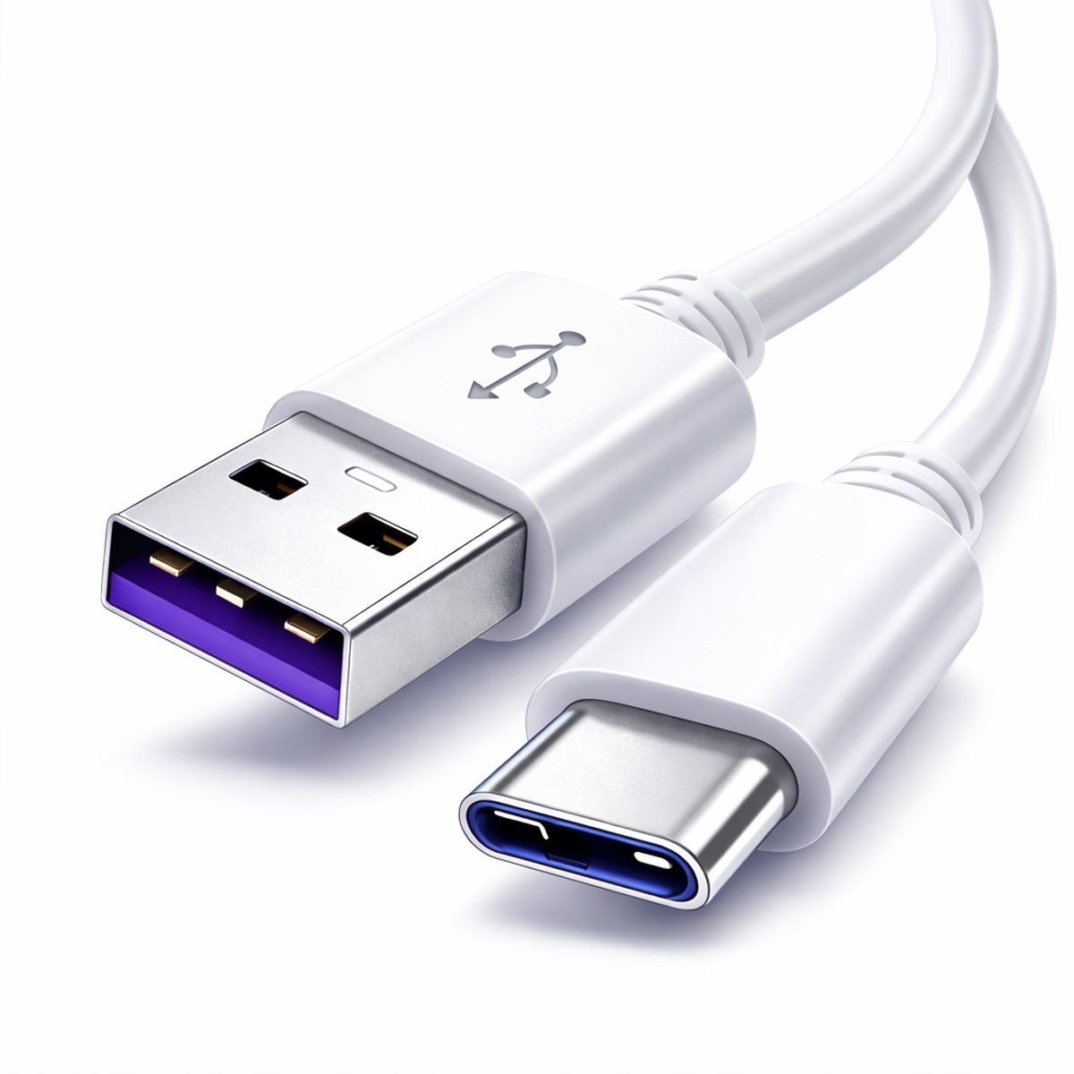 Vastiq Power® - USB-C Data- en Laadkabel - 2.4A Snellader Kabel 1 Meter - Fast en Quick Charge Oplaadkabel - Type C Naar USB-A - Oplaadsnoer Telefoon - Laptop - 1M