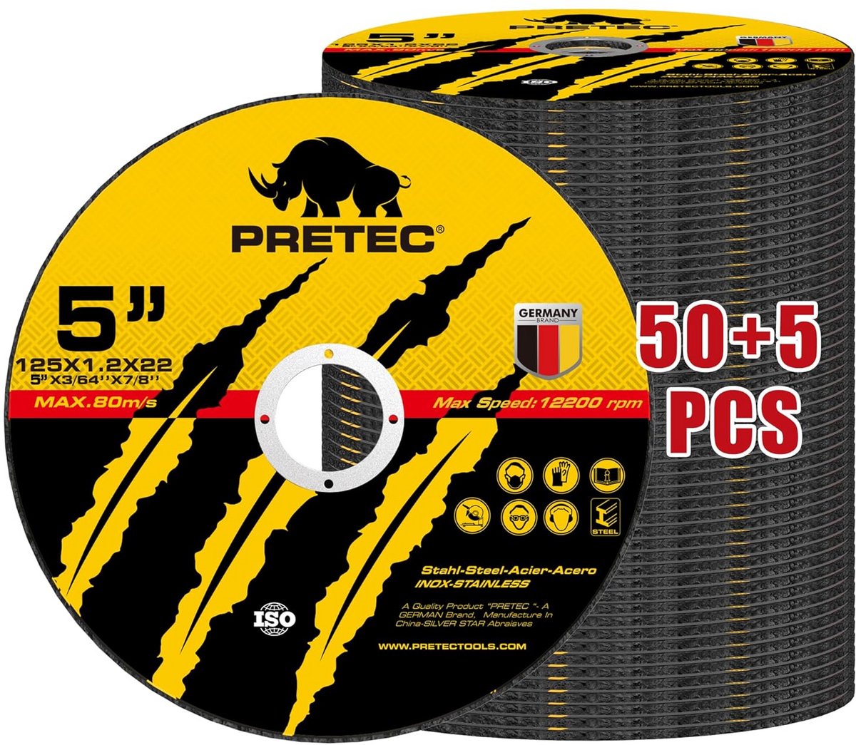 5x Doorslijpschijven 125 mm Set - Universeel Gebruik