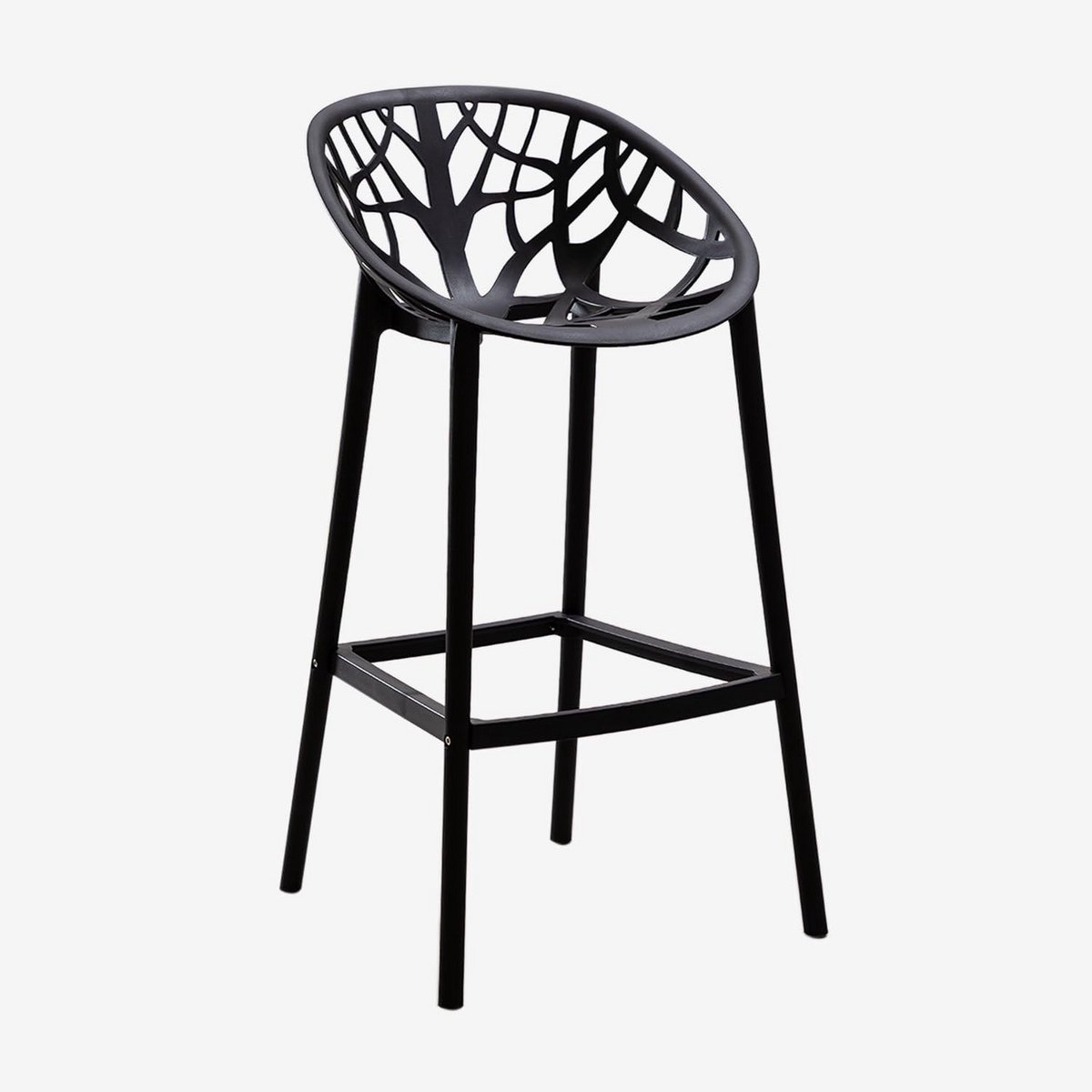 Hoge Kruk met Rugleuning Zwart 65 cm Hoog