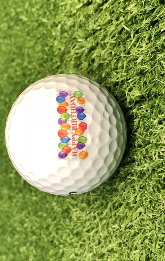 Set van 3 Golfballen met Happy Birthday Opdruk in Luxe Geschenkverpakking van Merkloos — afbeelding 4