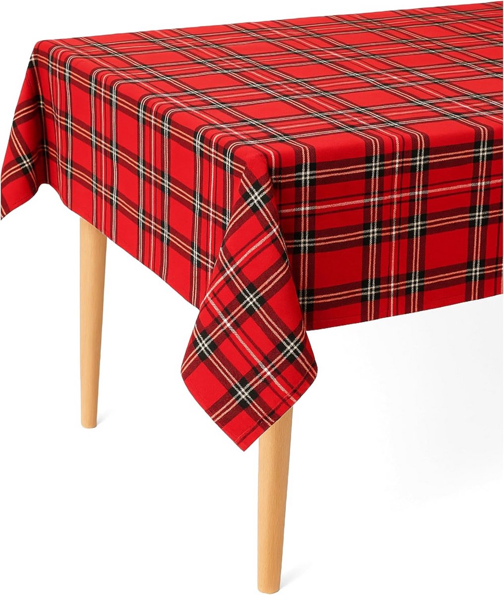 Set van 6 Servetten 50x50 cm Roodgeruite Tafeltextiel 100% Polyester