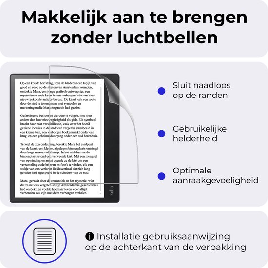 Screenprotector Folie Geschikt voor Kobo Elipsa 2E Screenprotector Beschermfolie - Screenprotector Folie Geschikt voor Kobo Elipsa 2E Screen Protector Folie - 2 PACK — afbeelding 5