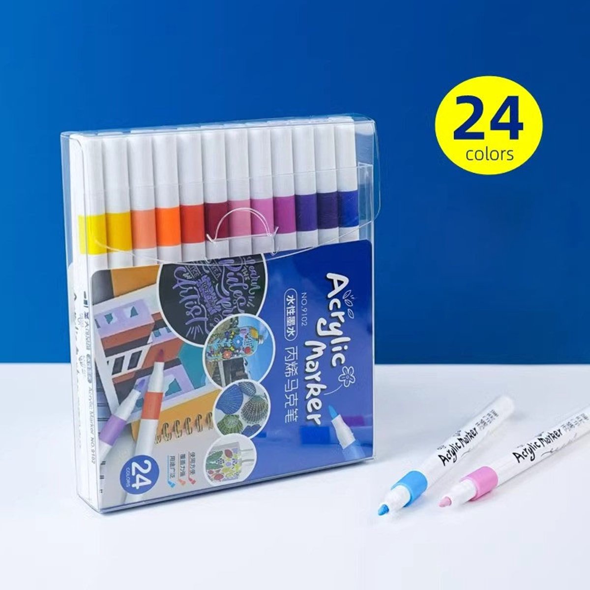 24 Acrylstiften - Marker Stiften - Verfstiften - geschikt voor volwassenen en kinderen