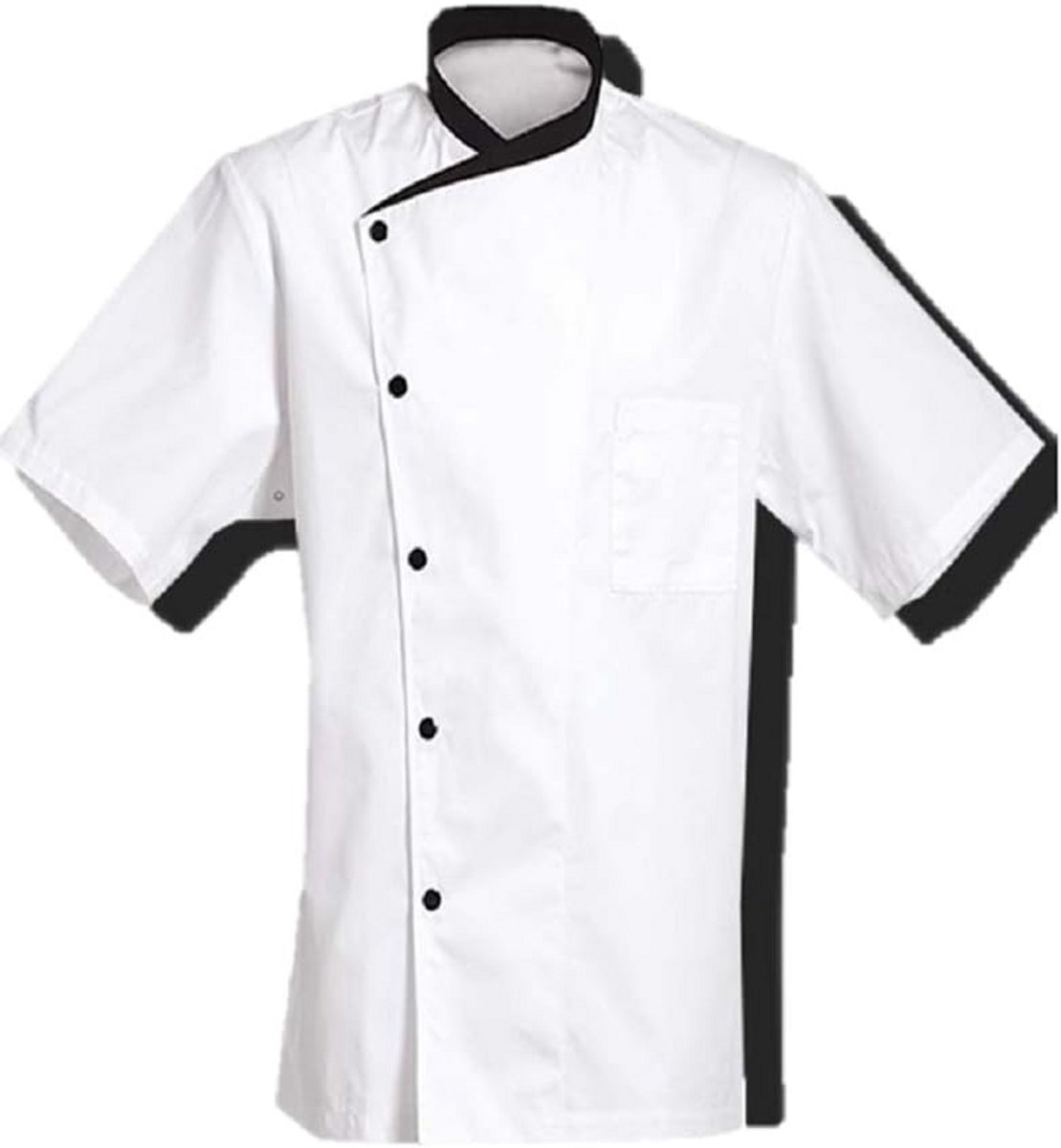 Unisex Korte Mouw Chefjas met Naam Borduring en Zak