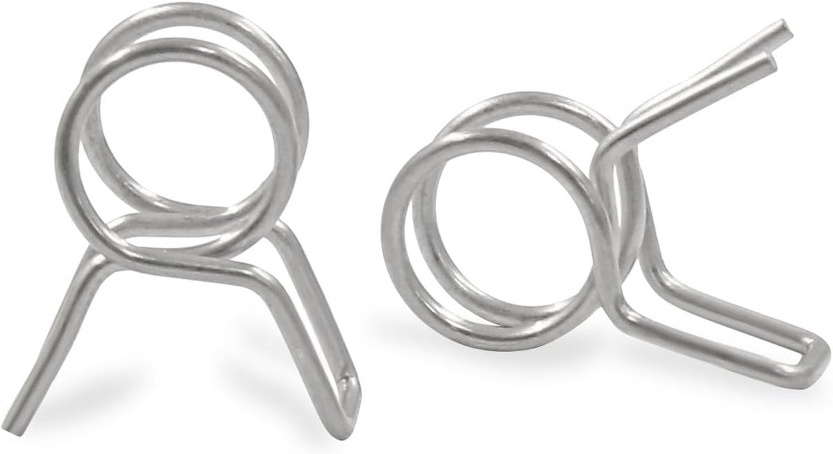 100x Slangklemmen 6mm Roestvrij Staal RVS Veerslangklemmen voor Druppelirrigatie en Waters